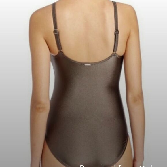 🆕️Calvin Klein Swimsuit One Piece Size 6 Metallic Bronze - Picture 8 of 9